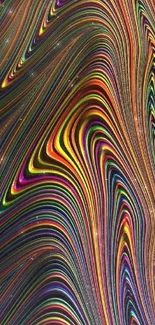 Vibrant swirl abstract art in rainbow colors for mobile wallpaper.