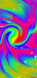 Vibrant swirl abstract wallpaper with psychedelic colors.