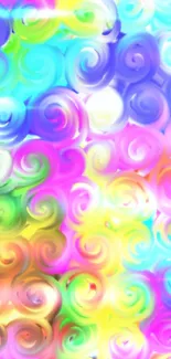 Vibrant swirl galaxy with colorful abstract patterns for mobile wallpaper.