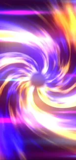 Vibrant violet and yellow swirl wallpaper for mobile.