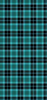 Blue plaid pattern phone wallpaper with a modern design.