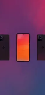 Dynamic wallpaper with vibrant red and orange gradient on a smartphone display.