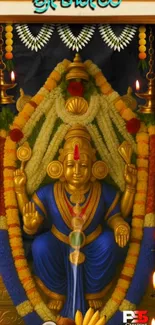 Vibrant and adorned temple deity representing cultural and divine serenity.