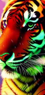 Colorful artistic tiger wallpaper for mobile