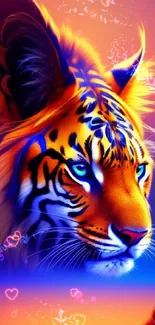 Vibrant and colorful tiger artwork for mobile wallpaper.