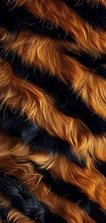 Tiger fur texture with orange and black stripes.