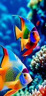 Colorful tropical fish in vibrant coral reef.