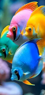 Colorful tropical fish underwater scene