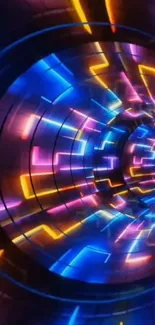 Colorful abstract tunnel lights wallpaper.