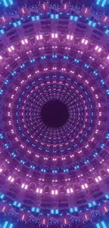 Vibrant purple and blue tunnel digital art wallpaper.