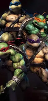 Teenage Mutant Ninja Turtles in action scene wallpaper