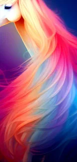 Vibrant unicorn with rainbow mane wallpaper.