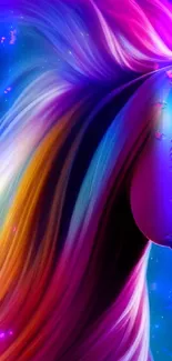 Vibrant unicorn artwork with colorful cosmic background.