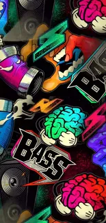 Vibrant graffiti-inspired mobile wallpaper with colorful patterns and street style.
