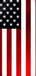 USA flag wallpaper with vibrant red, white stripes and stars for mobile.