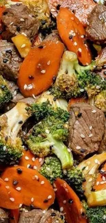 Vibrant stir fry with broccoli and carrots