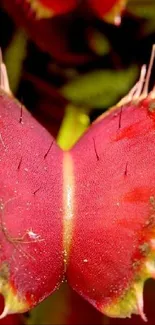 Close-up of a vibrant red Venus Flytrap, showcasing stunning detail.