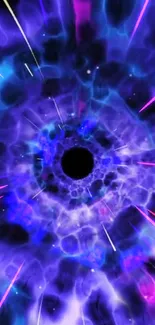 Purple and blue cosmic vortex wallpaper showcasing vibrant, mystical colors.