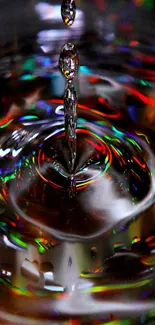 Colorful water drop design with vibrant reflections.