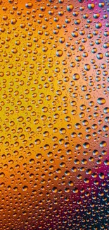 Vibrant water droplet wallpaper with orange and blue hues for mobile devices.