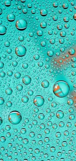 Teal and orange water droplet wallpaper for mobile.