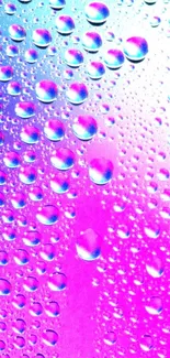 Colorful water droplets on a purple and blue background.