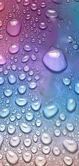 Colorful droplets on a purple gradient background.