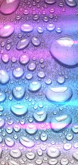 Vibrant gradient wallpaper with colorful water droplets.