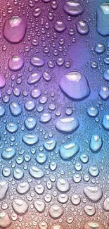 Colorful water droplets on glass mobile wallpaper.