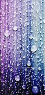 Vibrant purple and blue water droplet wallpaper for mobile devices.