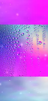 Mobile wallpaper with vibrant colors and water droplets on a gradient background.