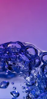 Vibrant blue and purple water splash wallpaper for mobile.