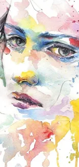 Vibrant watercolor portrait in artistic style