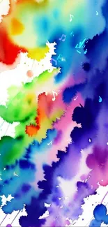 Vibrant watercolor splash artwork with colorful abstract design.