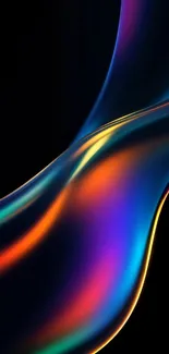 Vibrant abstract wave design with dark background