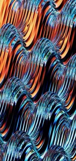 Abstract wave pattern with vibrant colors.