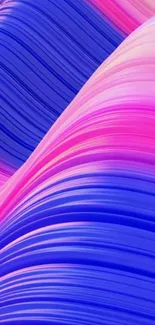 Vibrant blue and pink wave pattern mobile wallpaper.