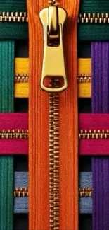 Colorful woven zipper pattern wallpaper.