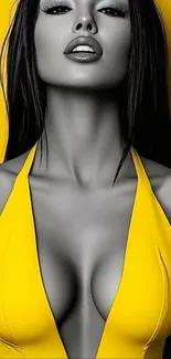 Vibrant artistic portrait with yellow contrast.