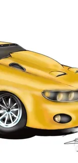 Illustration of a sleek yellow sports car with a stylish design.