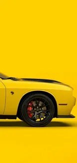 Vibrant yellow sports car on a matching background.