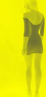 Yellow fashion silhouette mobile wallpaper.