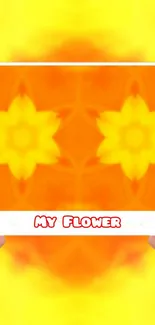 Vibrant yellow and orange abstract flower wallpaper.