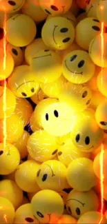 A bright collection of yellow smiley faces on your mobile screen.