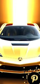 Vibrant yellow sports car wallpaper with dynamic lighting.