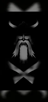 Viking warrior with Nordic helmet on black background wallpaper.