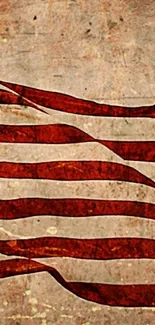 Rustic vintage American flag in brown tones.