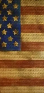 Rustic textured American flag wallpaper for mobile devices.