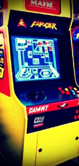 Colorful vintage arcade game machine wallpaper.