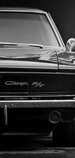 Black and white vintage car wallpaper.